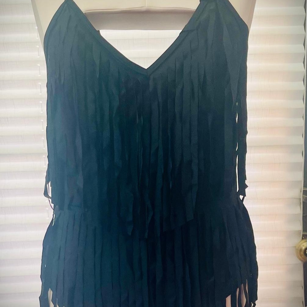 Black Ruffled Bodysuit One Piece Swimwear. - Picture 2 of 3